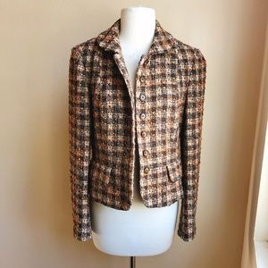 Ann Taylor Loft multi color slub Tweed Blazer